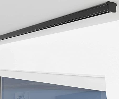 ALOHA Gardinenschiene ITU / 1-läufig / 120cm / nur Gardinenschiene/Schwarz | Vorhangschienen aus Aluminium, Deckenbefestigung