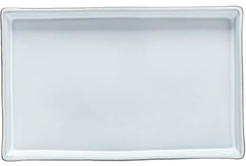 Costa Nova Lagoa Eco Gres Lot de 2 assiettes plates rectangulaires blanches 185 mm