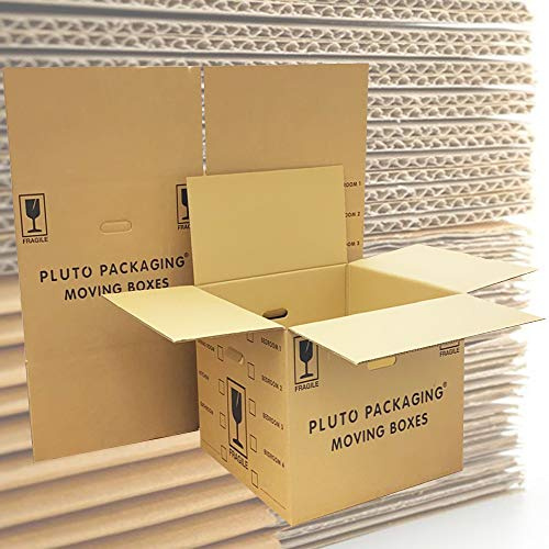 20 x Strong Extra Large Cardboard Storage Packing Moving House Boxes with Carry Handles and Room List 53cm x 53cm x 41cm 115 litres