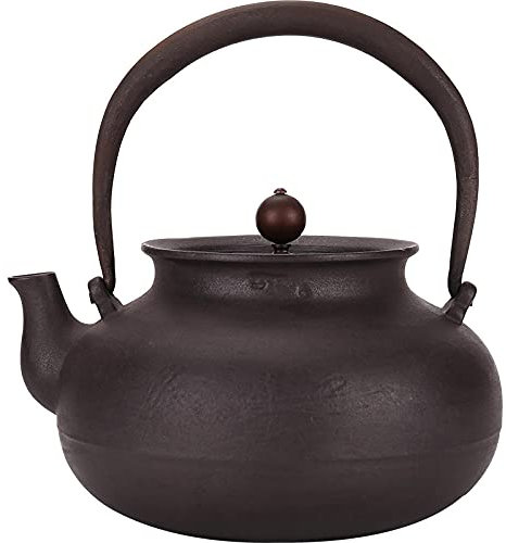 Pentola in ghisa di grande capacità da 1 4 litri in stile giapponese, fatta a mano, senza rivestimento, più un bollitore in ghisa
