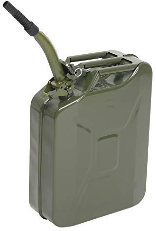 Bonnlo 20L Metal Petrol Can Fuel Oil Storage Diesel Tank with Spout & Spout Adapter