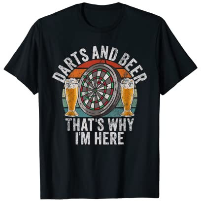 Retro Dartscheibe Dartboard 180 für Dartspieler Dart Herren T-Shirt