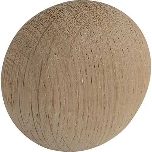 ALLES IM GRIFF Möbelknopf Pebble Breite 64mm - Knauf für Schrank und Schubladen - Möbelknopf aus Holz, Eiche roh