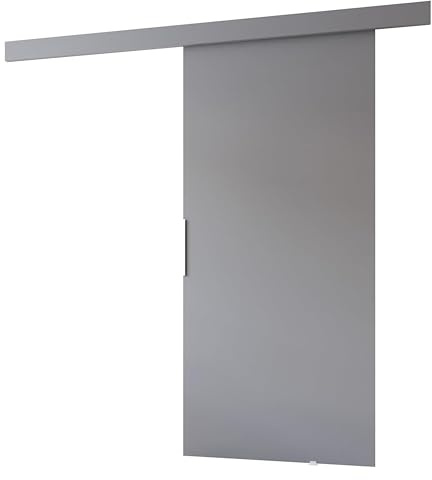 MINIO go for it - Schiebetür Komplettset CLEAN A Schiebetüren 106 cm Breit | Wandmontage, Schiebetürsystem, Zimmertüren - Grau Matt