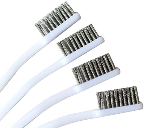 BrassWire - 4 cepillos de alambre de acero para eliminar el óxido, cepillo de limpieza industrial de metal, cepillo de limpieza eléctrico para ducha, para uso doméstico, baño, inalámbrico al aire