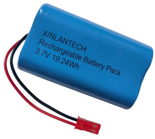 XINLANTECH 5200 mAh 3,7 V 18650 1S2P Wiederaufladbarer Lithium-Ionen-Akku mit JST-2P Roter Stecker Anschluss, Hochtemperatur-Außenbatterien Unterstützen 5C-Dauerentladung