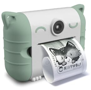 KIDYWOLF Kidyprint Vert – Appareil Photo Instantané Enfant avec Impression Thermique – Polaroid Ludique et Créatif pour Explorer, Capturer et Partager Ses Souvenirs