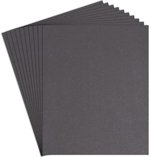 AOZHONG Papel de lija de grano 800, 9 x 11 pulgadas, 10 hojas de papel de lija húmedo y seco, carburo de silicio para madera, metal, lijado y pulido automotriz, impermeable y duradero
