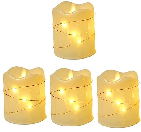 HOMSFOU 4 Stück Tränen Kerzenlicht Stumpenkerzen LED-Kerzen Weihnachten weihnachtsdeko christmas decorations Kerzenlampe LED-Weihnachtskerzenlicht weihnachtskerze teelicht für zu hause