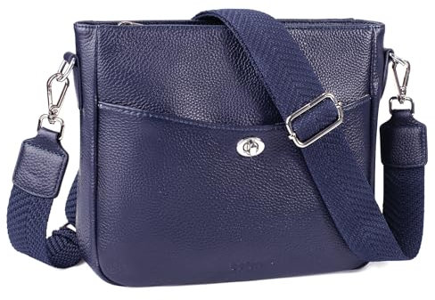 befen Echtleder Handtasche Damen Mittelgroß, Crossbody Bag Leder Handytasche zum Umhängen, Moderne Kleine Umhängetasche Damen mit Verstellbar Schultergurt