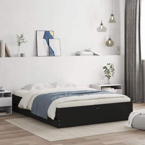Bulliing Bettgestell mit Schubladen Bett Mit Stauraum Bettgestell Tagesbett Betten Bett Mit Schubladen Schwarz 140x200 cm Holzwerkstoff - 3207274