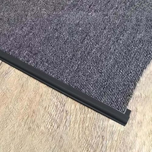 CMYUN Übergangsprofil Teppich-zu-Holz-Teppichkantenprofil, Extra Lange Bodenübergangsstreifen Selbstklebend, Feste Teppich-Teppichkanteneinfassung/Bodenkantenschutz(Black,Length-2m(6.5ft))