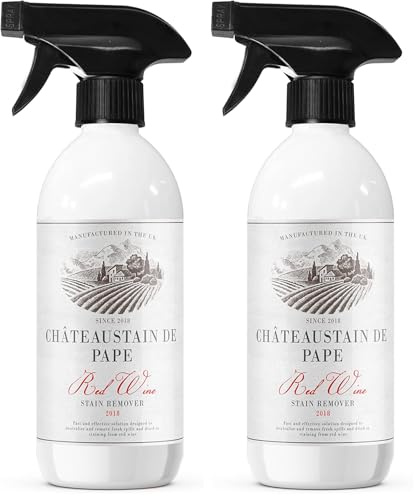 Chateaustain De Pape - Red Wine Stain Remover | Effective on Fresh or Dried In Spills | Use on Fabric, Upholstery, Carpets, Clothes, and Soft Furnishings 500ml (Pack of 2)