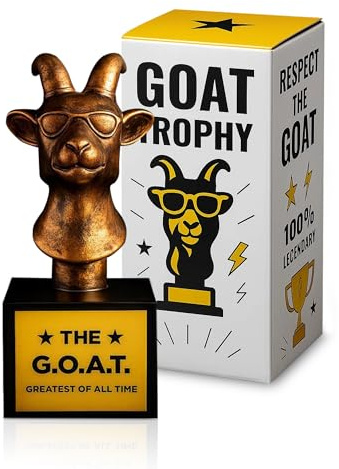 The Goat Trophy Award - Greatest of All Time Funny Trophy for Winners with Golden Engraved Plate - Perfect for Competitions, Office and Party Winners - Unique Goat Decor