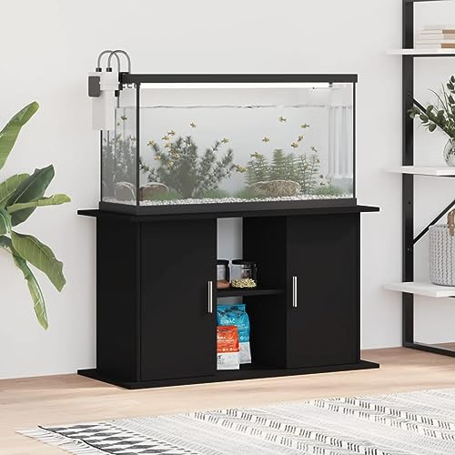 Rantry Aquariumständer Aquarien Schrank Aquarium Unterschrank, Aquarium Tisch mit Stabiler Oberplatte, Aquariumschrank für Sicheren Stand Schwarz 101x41x58 cm Holzwerkstoff