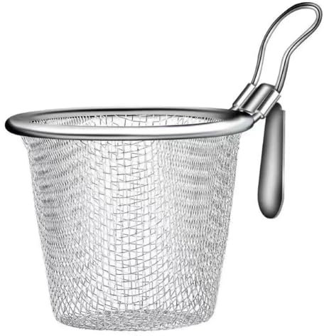 Zhemessy 2 Uds. Colador de Acero Inoxidable, Cesta Coladora para Comida, Cestas para Colador de Cocina, Olla Caliente, Coladores para FreíR, Fideos para Servir, S