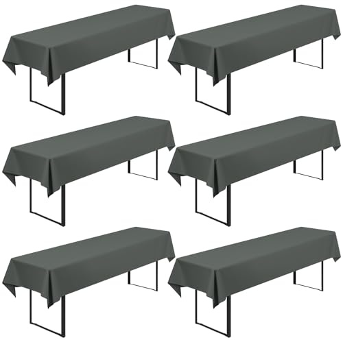 6 Stück Biertisch Tischdecke Universal für 50cm u.70cm Biertische Hussen für Biertisch Biertischhussen Blickdichte Biertisch-Husse Bierzeltgarnitur Waschbar Biertischdecke 100x250cm(Anthrazit)
