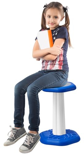 VEVOR Sedia Attiva per Bambini, Sedia Oscillante con Cuscino in Spugna, Sgabello Oscillante Migliora Concentrazione, Postura e Calma dei Bambini, Sgabello Traballante, Ideale per Scuole Casa, Blu