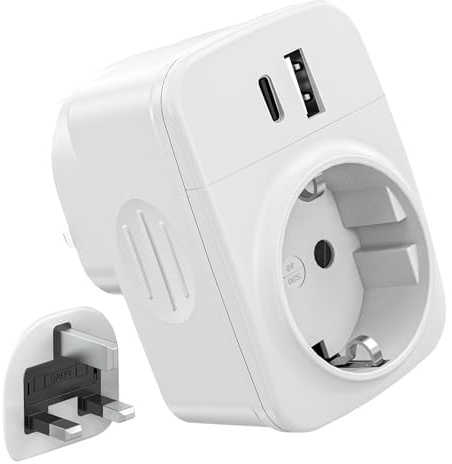 STAPERFO UK Adapter - Steckdosenadapter England, Adapter England Deutschland Stecker, Reiseadapter UK, Reisestecker England, Stromadapter für Irland Großbritannien