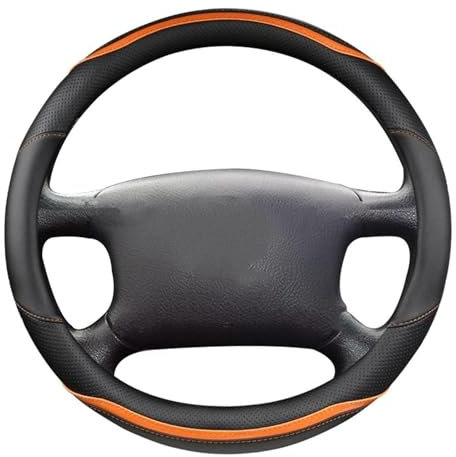 Lenkradbezug Für VW T4 Für DERMAY Auto Lenkradbezug Kohlefaser PU Leder 5 Farben Autozubehör Lenkrad Schutzhülle(O Shape Orange)