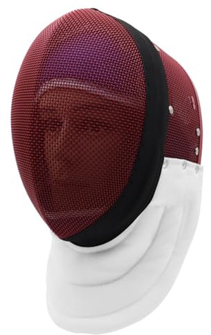 FSADYANG Fechthelm, Degen-Fechthelm, Professioneller Fechthelm, Degenhelmmütze mit Wasserdichtem Drahtgeflechtfutter zum Gesichtsschutz for Fechttrainingszubehör(Red,Large)