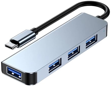 BOULTON USB-C Hub 3.0 | 4-Port USBC Ultra Slim Data Hub USB-C Splitter Extension Hub | USB C Dock Adapter for Keyboard Mouse Flash Drive Printer | Multi USBC Cable Lead USB C Switch