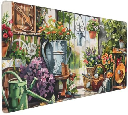Large Mouse Pad 1200x600x4mm Garden Gaming Mouse Mat Landscape XL Mousepad Anti-Fray Stitched Edges with Non-Slip Rubber Base,Ergonomic Mouse Pad Extended Desk Mat, Home Office Accessories PC,Laptop