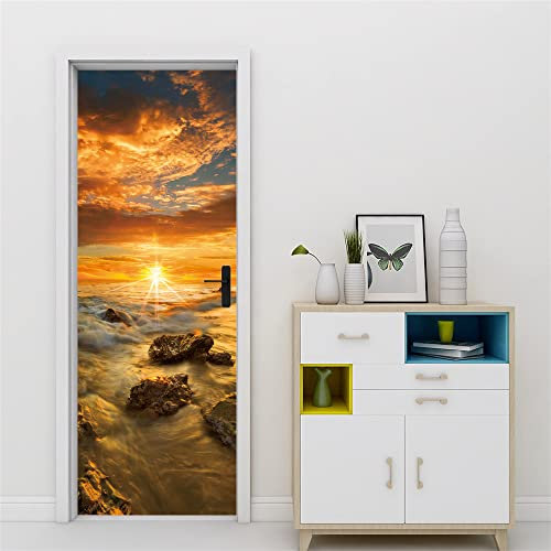 3D Türtapete 70x200 Türaufkleber Selbstklebend Türfolie Poster Fototapete Türbilder Türtattoos Wasserdichte Tür Stickers für Kinderzimmer Wohnzimmer Badezimmer Natürliche Landschaften