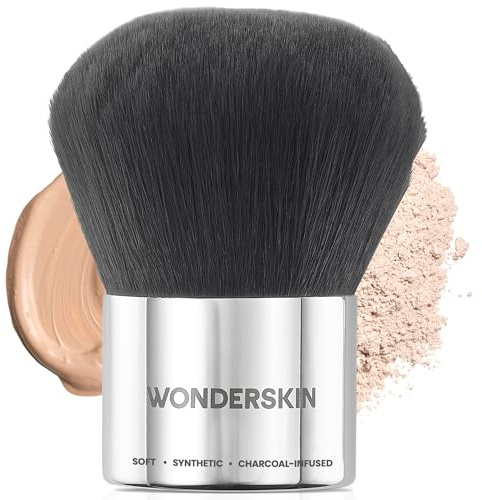 Wonderskin Kabuki Brush - Pennello Per Bronzer Dalla Parte Superiore Rotonda Per Viso E Corpo - Setole Ultra Morbide Per Fondotinta Liquido, Pressato, Sciolto O Trucco In Polvere Fissante