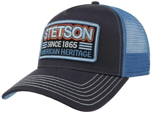 Stetson Cappellino Heritage Glow in The Dark Uomo - Trucker cap Berretto Baseball Mesh Snapback, con Visiera, Visiera Primavera/Estate Estate - Taglia Unica Blu Scuro