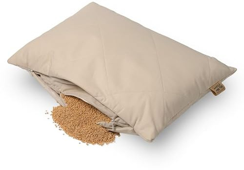 MinkovHOME Almohada de Mijo Orgánico, Ergonómica,Transpirable, Funda de Algodón Suave, Confort Cervical, Cojín Natural, 40 x 80 cm