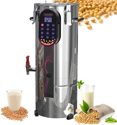 QYOEGSQ Commercial Soy Milk Maker Machine, Electric Nut Milk Maker Machine, Dry/Wet Beans Automatically Grinding, Auto Clean & 24H Keep Warm, for Kitchen Restaurant Almond/Oat/Coconut/Soy Milk(11L)