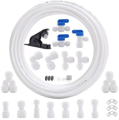 Leckachof Raccordement pour appareils ménagers - Raccord de tuyau d'eau - Système de filtration d'eau - Ajustement du tuyau pour appareils de café de réfrigérateur