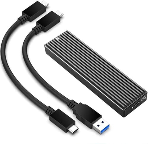 SIMPLETEK - SSD Esterno Portatile 16GB M.2 NVMe | USB 3.1 Gen2 10Gbps | Case in Alluminio Dissipante | USB-C e USB-A | Plug & Play per PC e Mac