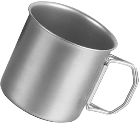 Zerodeko Taza de Camping de Acero Inoxidable con Asa Vaso Portátil para Café y Bebidas al Aire Cup para Senderismo y Picnic Diseño Práctico y Compacto
