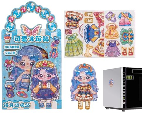Magnetische Puppen Zum Ankleiden - Papier, 7,09 Zoll Prinzessin Puppe, Anziehpuppe, Kreative Spielzeugpuppe | Interaktives Spielset Für Kinder, DIY Bekleidungsaktivitäten, Diver