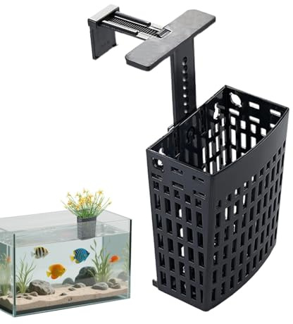 Kawiithn Aquarium Pflanzenhalter Verstellbar mit Haken & Saugnäpfen, ABS Wasserpflanzen Halterung für Efeutute & Wasserpflanzen, Zubehör Einhängekorb für Rahmenlose & Gerahmte Aquarien