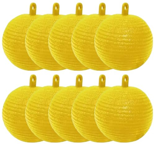 Wxyestna 10 Stück Fruchtfliegenfalle, 7, 6 cm hängende Fruchtfliegenfalle, gelbe klebrige Fallen für Pflanzenmücken, Mückenfalle für den Garten