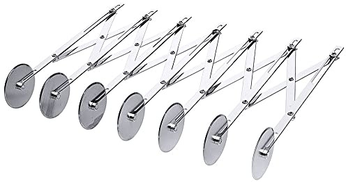 Contacto Teigschneider, Teigrädchen, justierbar, 7 Schneidrädchen, aus Edelstahl, Höhe: 24,5 cm, Rad: Ø 5,4 cm, Breite: max. 70 cm
