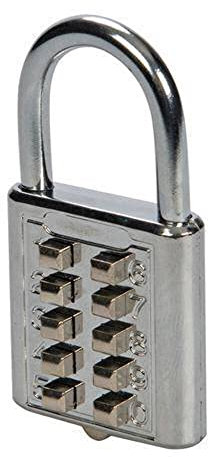 Silverline 960640 Digital Combination Padlock 10-Digit 38 mm, Silver