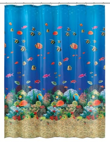 Kleine Wolke Duschvorhang PEVA MALEDIVEN Multicolor 180 x 200 cm | OEKO-TEX zertifiziert, PVC-frei, absolut wasserdicht, verstärkte Lochleiste, aus PEVA
