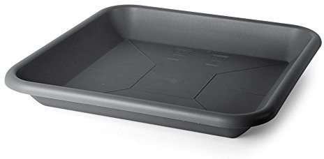 Floralo e. K. Untersetzer für Pflanztöpfe quadratisch, anthrazit-Außenmaß Oben 34 cm x 34 cm, Innenmaß Boden 24,7 cm x 24,7 cm