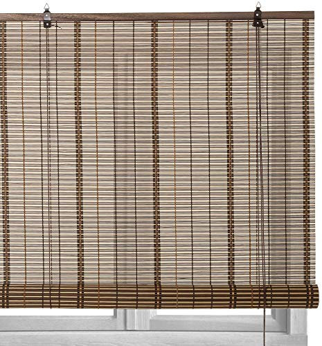 LOLAhome - Persiana Estor Enrollable de bambú Natural de Estilo rústico para Dar Sombra, protección Solar o escurecer Puertas o Ventanas (marrón, 120X180 CM)