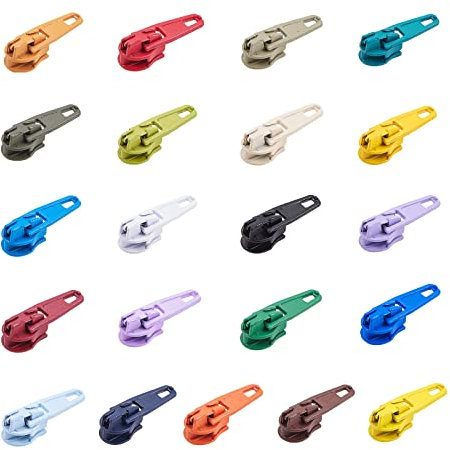 PandaHall 210 Stück Reißverschluss Schieber 21 Farben Metall-Schieber für Reißverschluss Reparaturset Schieberegler Zur Verwendung In Näh- Oder Schmuck-Fix-Reißverschlüssen Für Die Geldbörse