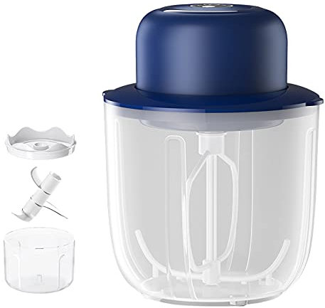 Irishom 2 en 1 Batteur à Oeufs électrique Hachoir à ail sans Fil Automatique Fabricant de Mousse de Lait Stand mélangeur d'oeufs Mini Hachoir Robot culinaire pour Viande légumes