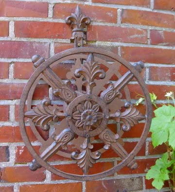 Generisch SCHLAUCHHALTER SCHLAUCHROLLE FLEUR de LIS GUSSEISEN ANTIK NOSTALGIE STIL NEU