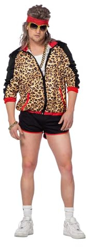 WILBERS & WILBERS 5748 - 80er / 90er Jahre Jogginganzug für Herren, Leoparden Print, Trainingsanzug, Karneval