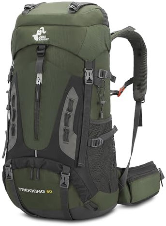 Bseash 60 l wasserdichter leichter Wanderrucksack mit Regenschutz, Outdoor-Sport, Reisen, Tagesrucksack für Klettern, Camping, Touren