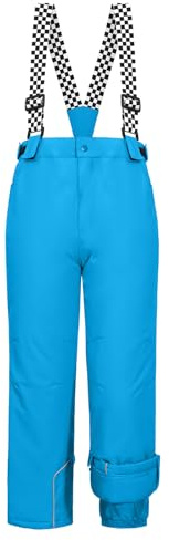 WOWULOVELY Kid's Snow Bib Pants Winter Waterproof Windproof Ski Pants Insulated Snowboard Overalls for Boys Girls(Blue,10