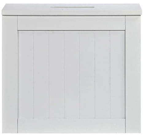 AAMEN White Bathroom Storage Unit, Compact Wooden Drawers Storage Unit, Bathroom Cabinet, Cleaning Products & Toilet Roll Holder Multi-Purpose Storage Box, Bathroom Accessory(31x17x33cm)